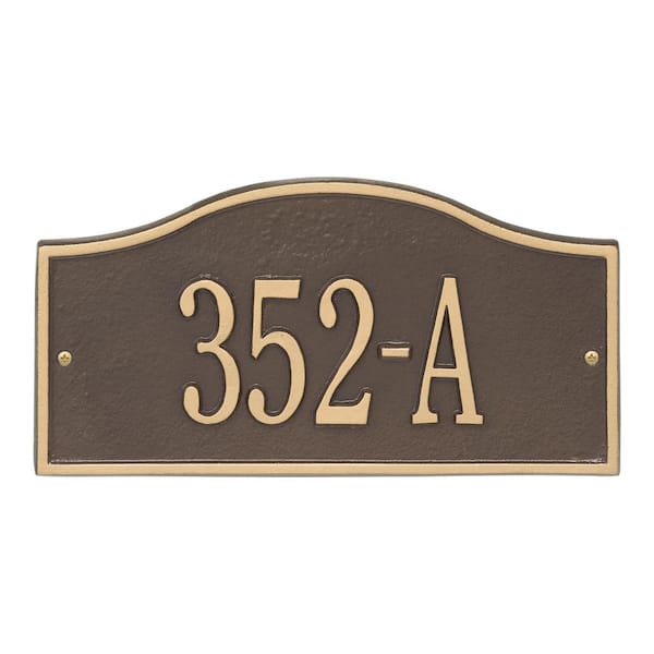 Whitehall Products Rolling Hills Rectangular Bronze/Gold Mini Wall 1-Line Address Plaque
