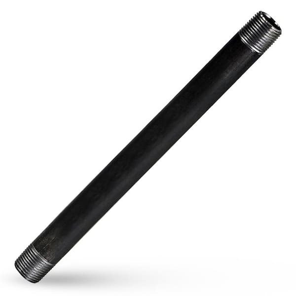 PLUMBFLEX 1-1/2 in. x 2 ft. Black Steel Pipe