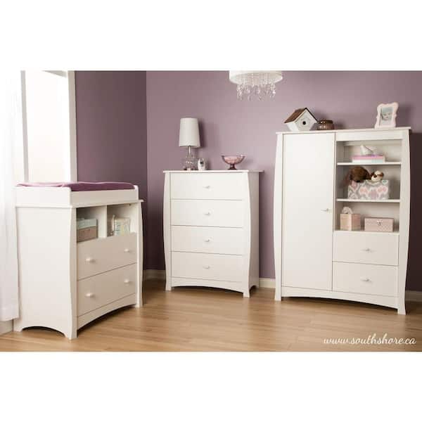 South Shore Beehive 2-Drawer Pure White Changing Table