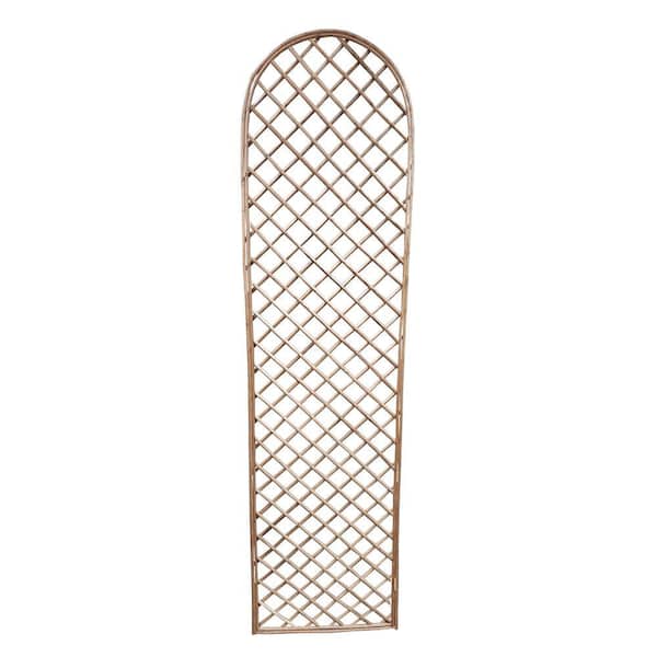 67 in. Debarked Willow Round Top Trellis Panel