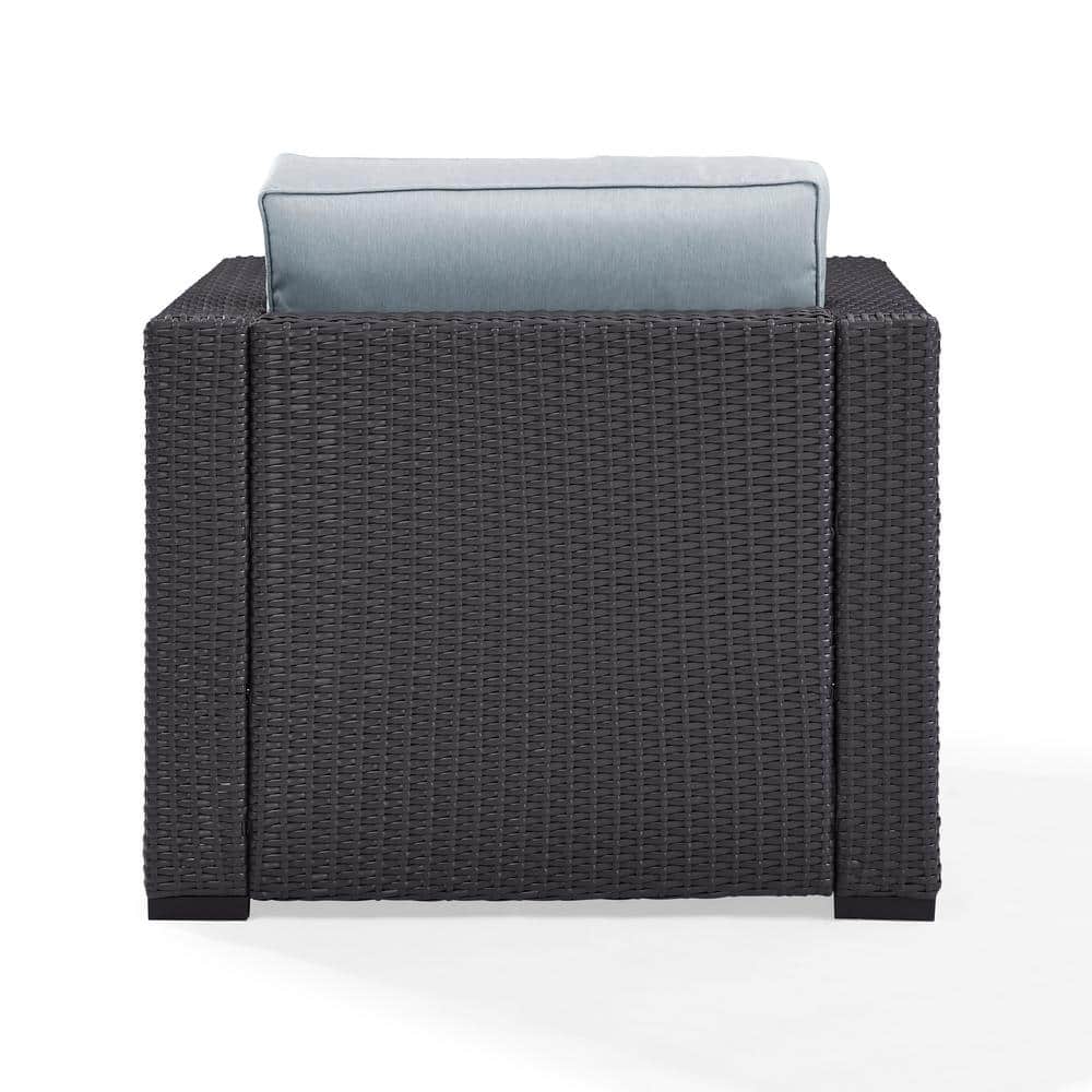 Biscayne Outdoor Wicker Armchair with Mist Cushions