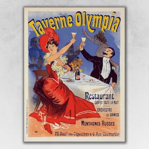 11 in. Multicolor Taverne Olympia French Restaraunt Wall Art Print