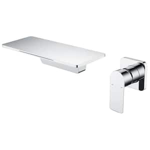 Single Handle Wall Mounted Bathroom Faucet in Chrome