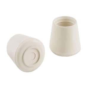 1-1/8 in. Off-White Rubber Leg Caps for Table, Chair, and Furniture Leg Floor Protection (4-Pack)