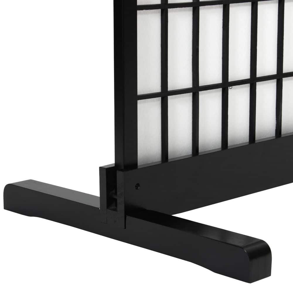 Black Stained Wood 3-Panel Room Divider Stand