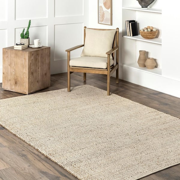 nuLOOM 9 x 12 Ivory Indoor Solid Area Rug in the Rugs department