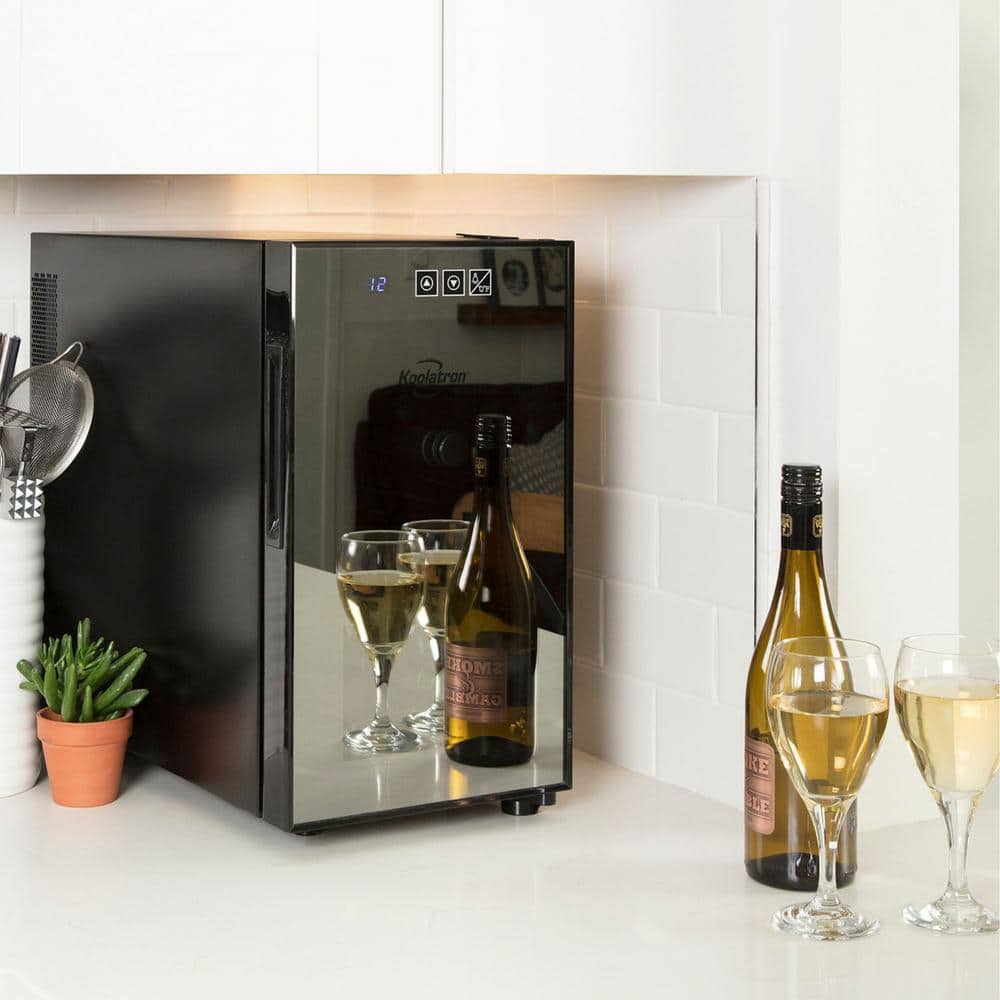 Compact Stainless Steel Thermoelectric 8-Bottle Wine Cooler with Glass Door