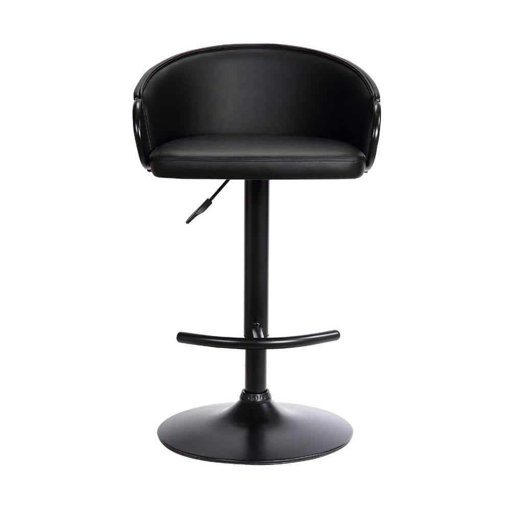 24.25 in. Black Low Back Metal Counter Height Bar Chair with Faux Leather Seat price history on PriceWatchPro