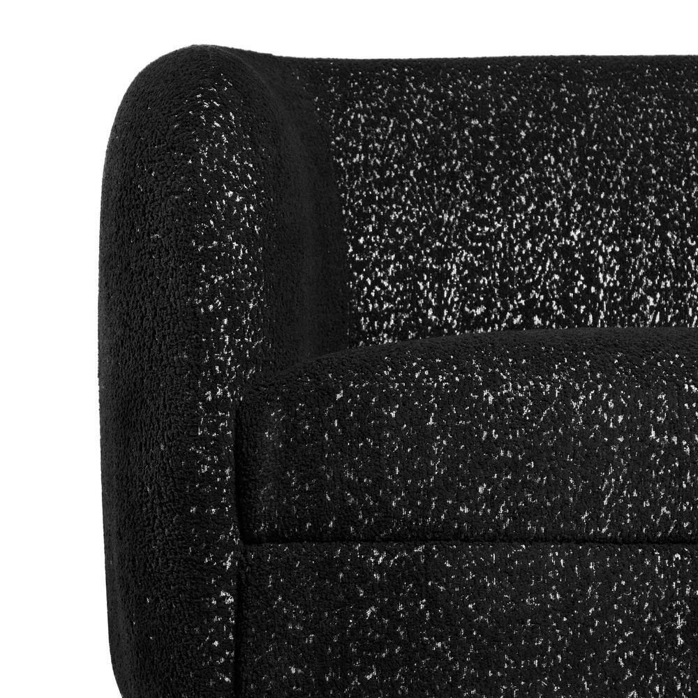 Julia 85 in. Black Boucle Fabric Modern Curved Sofa