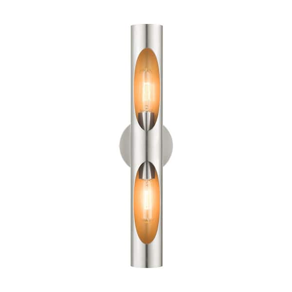 AVIANCE LIGHTING Atkinson 22 in. 2-Light Brushed Nickel ADA Wall Sconce