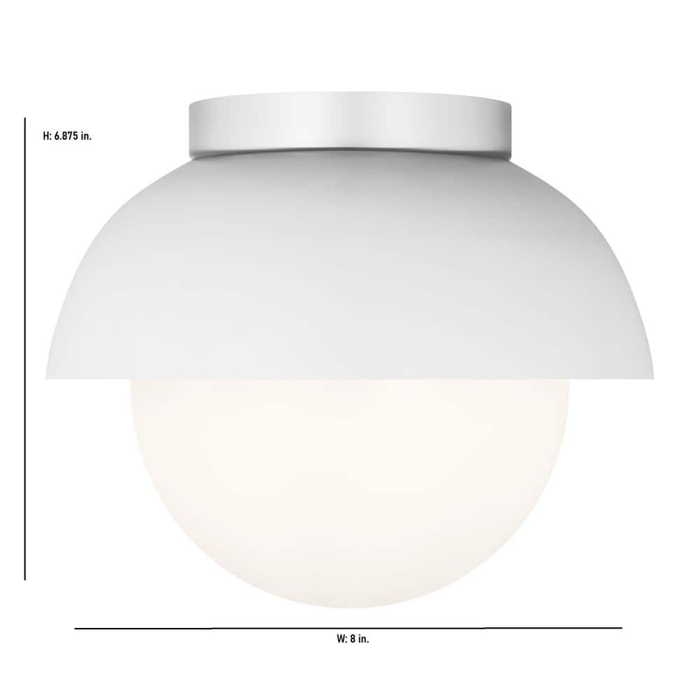 Matte White Opal Glass 1-Light Flush Mount