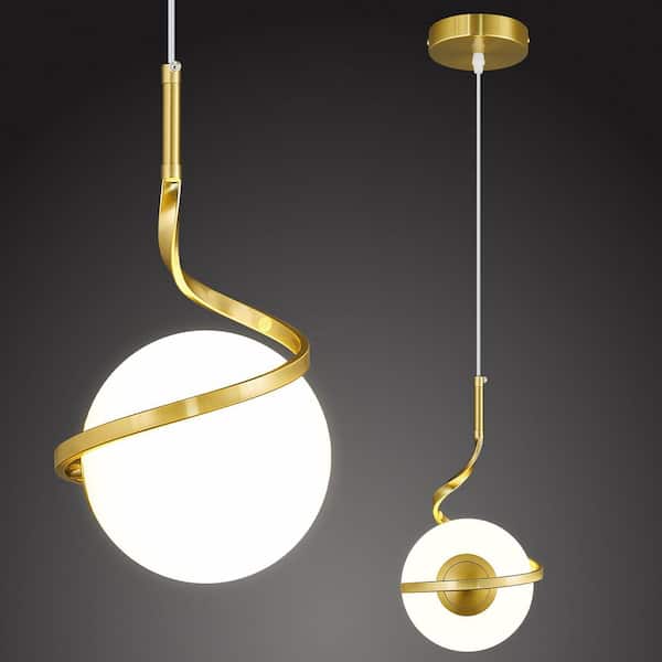 Home Lighting 40W 1-Light Gold Modern Pendant Light Glass Globe Chandelier Ceiling Light Fixture for Kitchen Island5