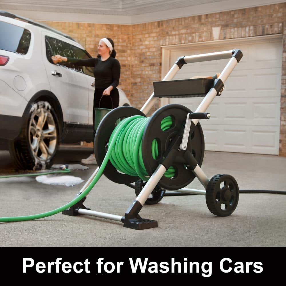 Explorer Aluminum and Resin 2-Wheel Hose Storage Cart