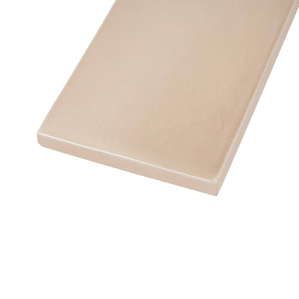 Beige Glossy Ceramic Subway Tile 2.56'' x 15.75''