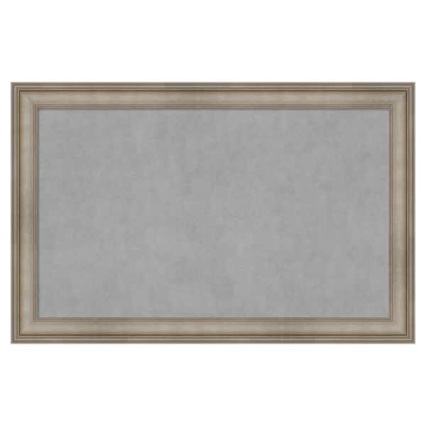 Amanti Art Mezzanine Antique Silver Narrow 45 in. x 29 in. Framed Magnetic Board