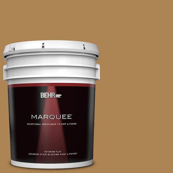 BEHR MARQUEE 5 gal. #S300-6 Harvest Time Flat Exterior Paint & Primer