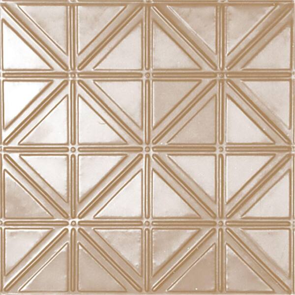 Shanko 2 ft. x 2 ft. Lay-in Suspended Grid Tin Ceiling Tile in Satin Brass (24 sq. ft. / case)