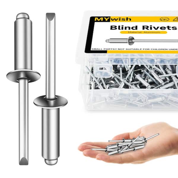 1/4 in. x 3/4 in. Aluminum Blind Pop Rivets (100-Pack) with Steel Mandrel