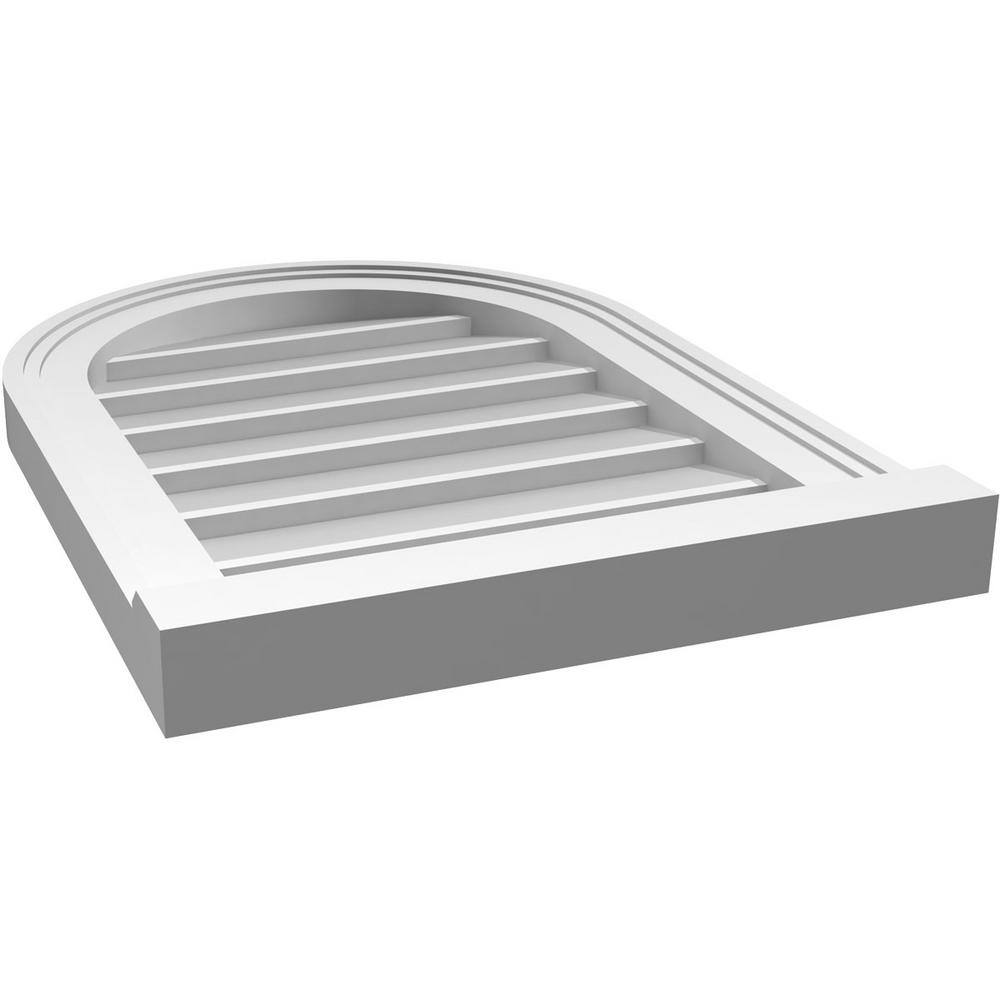 Round Top Brickmould Sill Frame PVC Gable Vent, 22" x 16"