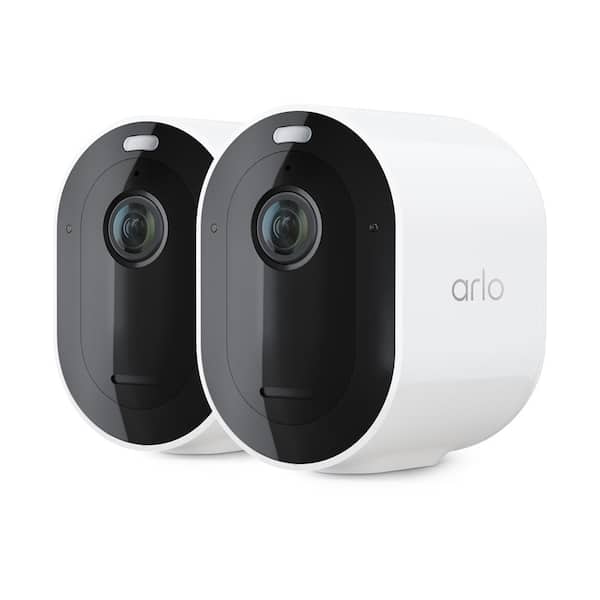 Arlo Pro 4 Spotlight Camera - Wireless Security, 2K Video and HDR, Color Night Vision, 2-Way Audio, 2 Pack, White