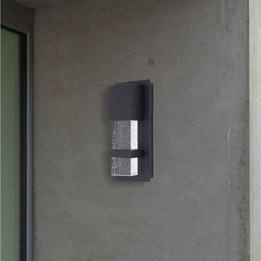 Venecia Matte Black 10" Height Direct Wired LED Outdoor Sconce