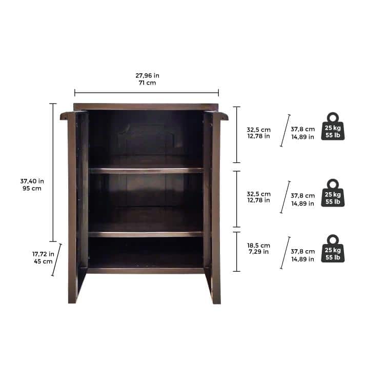 27.96 in. W x 37.40 in. H x 17.72 in. D Resin 3-Shelf Freestanding Cabinet in Espresso