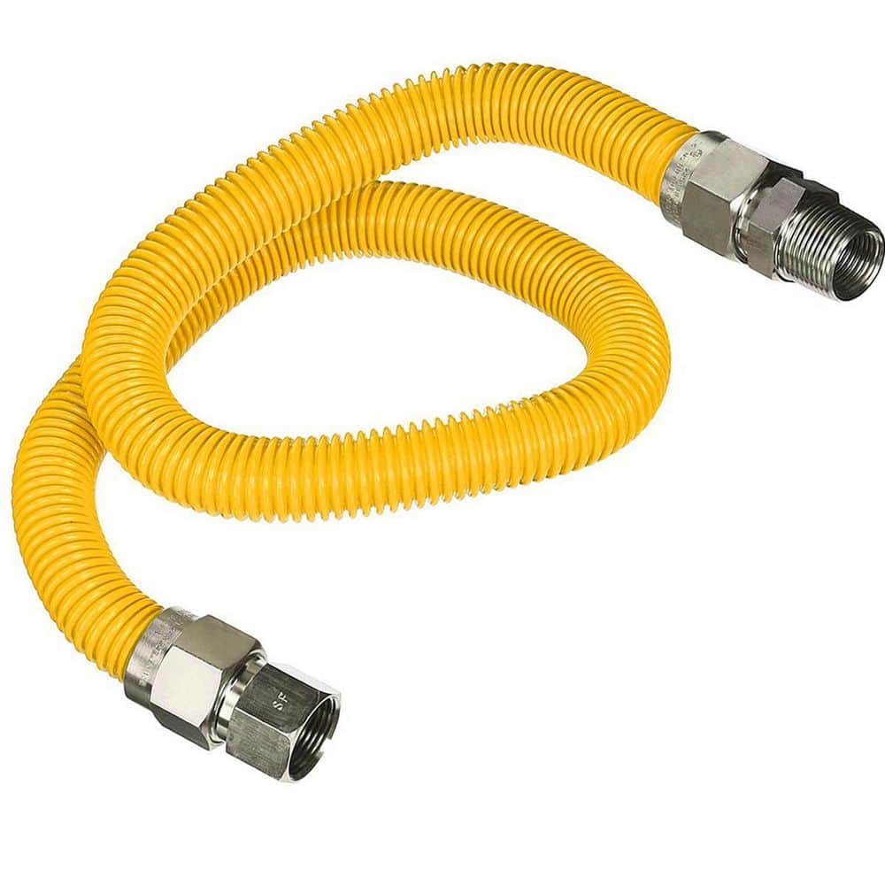 24-inch Yellow Coated Stainless Steel Flexible Gas Connector