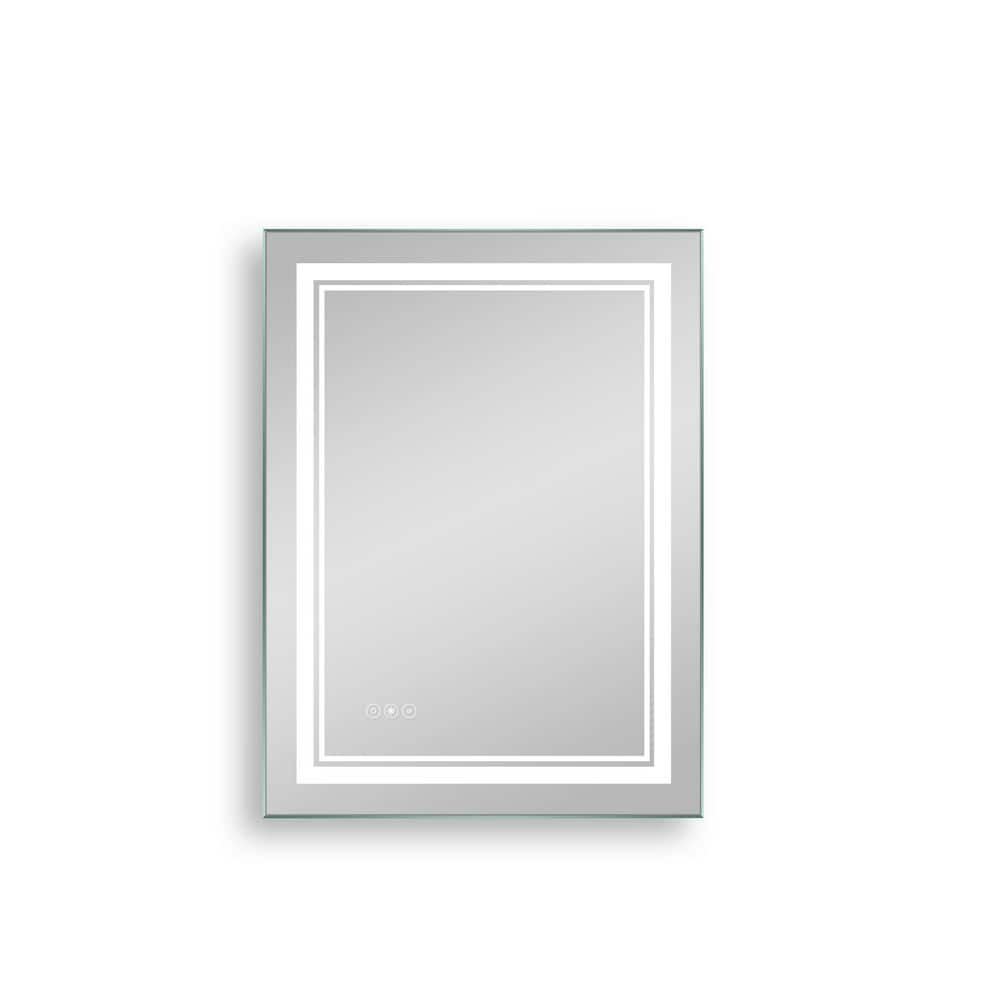 24 in. W x 32 in. H Large Rectangular Frameless Anti-Fog Wall Bathroom Vani