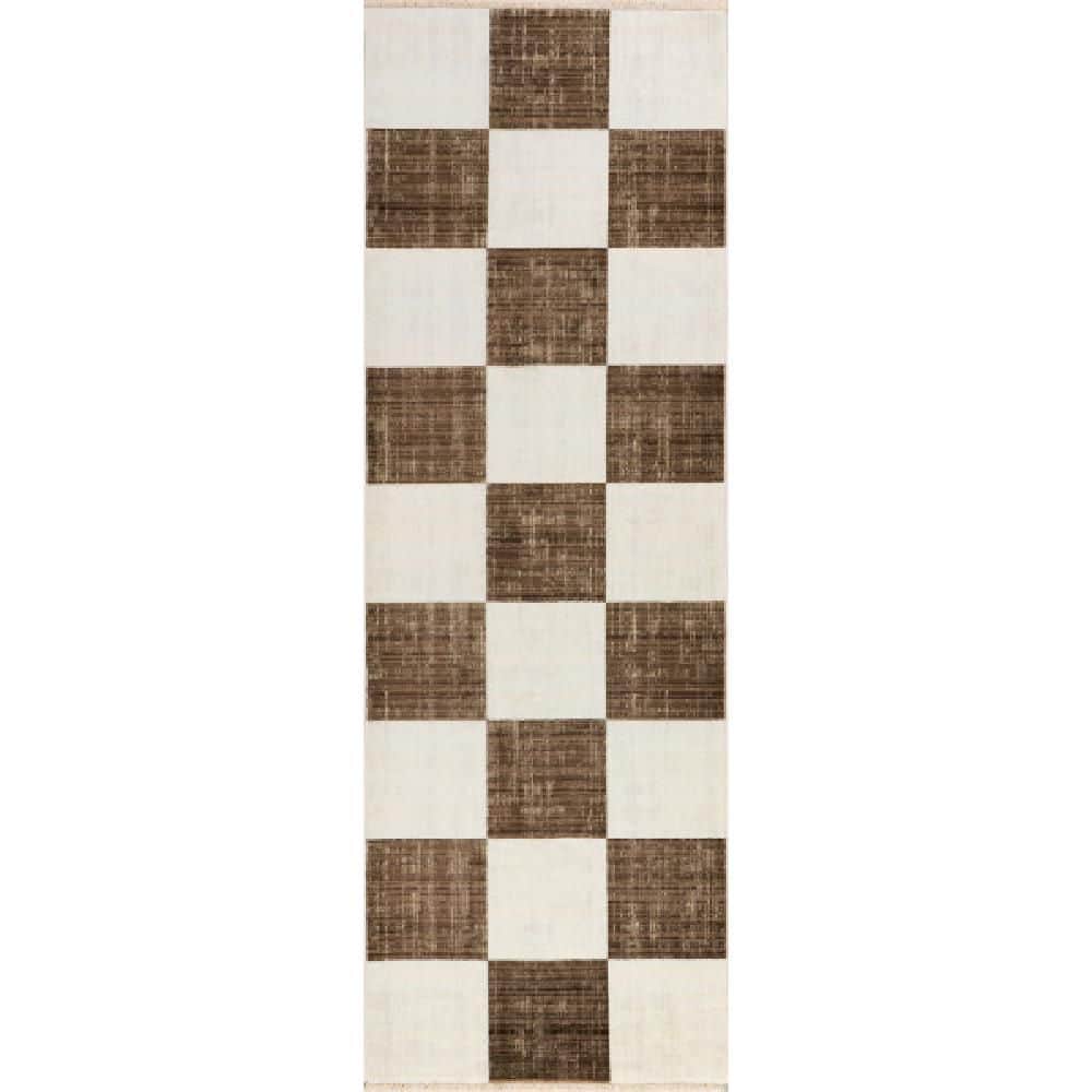 3 ft. x 8 ft. Brown Aspen Checkerboard Fringed Indoor/Outdoor Runner Rug price history on PriceWatchPro