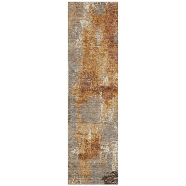 Chantille Machine Washable Indoor/Outdoor Abstract ACN2655 Taupe 2 ft. x 7 ft. Runner Rug