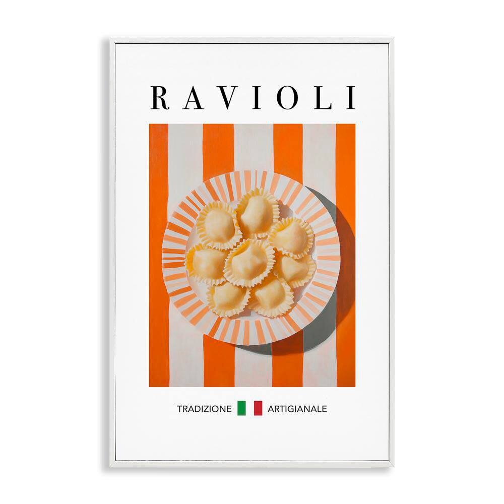 Traditional Ravioli Pasta by Andreas Magnusson White Framed Food Giclee Art Print 24 in. x 16 in. price history on PriceWatchPro