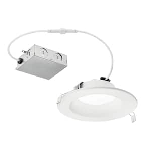 Direct-to-Ceiling 6 in. Round White 2700K Integrated LED Canless Recessed Light Kit