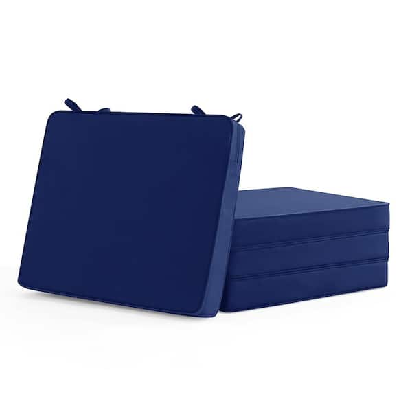 Outdoor Chair Cushions Set of 4, 18.5 x 16 x 2 Inch Waterproof Patio Seat Cushions with Ties and Hidden Zipper, Fade Res
