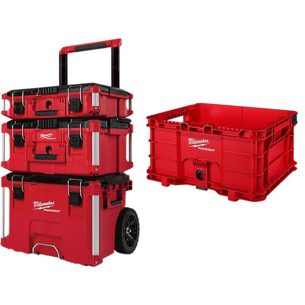 Milwaukee PACKOUT Modular Tool Box Storage System with Crate 233663-48 ...