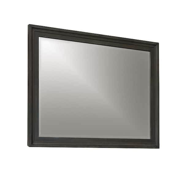 DEVON & CLAIRE Cindi 42 in. W x 38 in. H Wood Frame Dark Gray Mirror