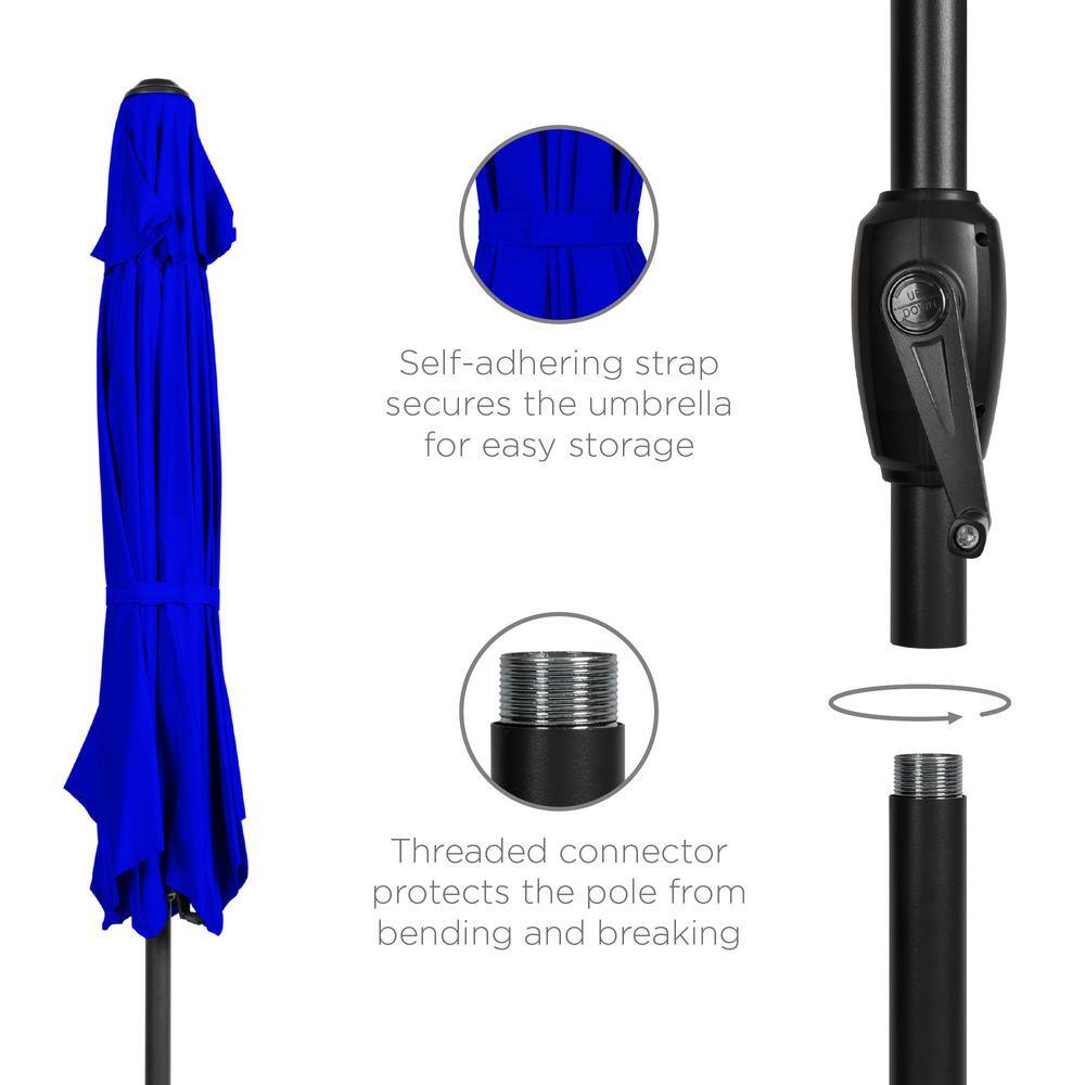 Resort Blue 7.5ft Heavy-Duty Outdoor Patio Umbrella with Steel Pole