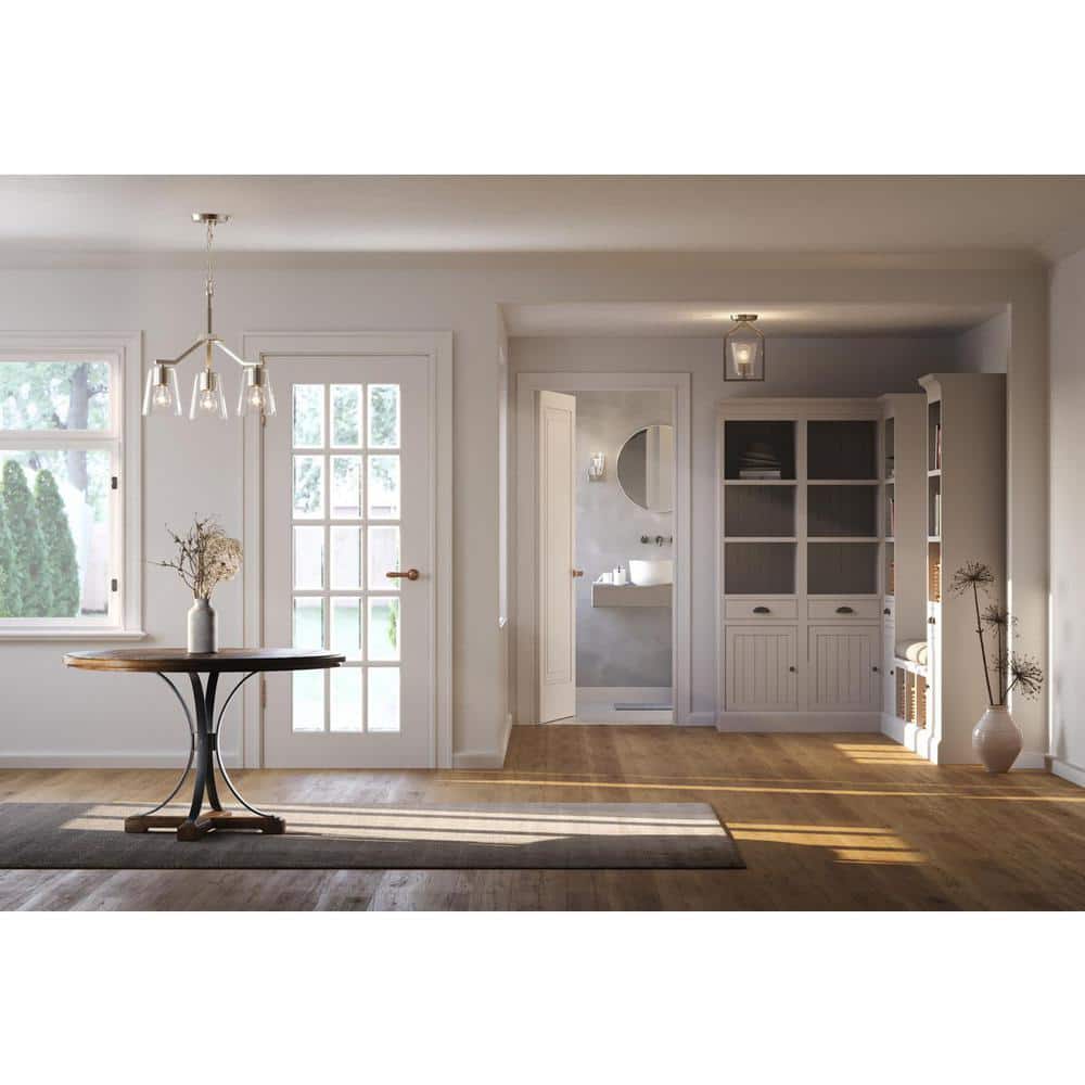 Vertex Brushed Nickel Clear Glass Semi-Flush Mount Light