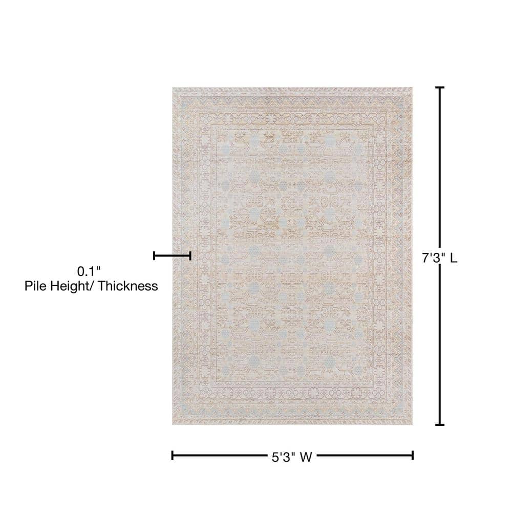 Modern Elegance Braided Blue Synthetic Rectangular Rug 5'3" x 7'3"