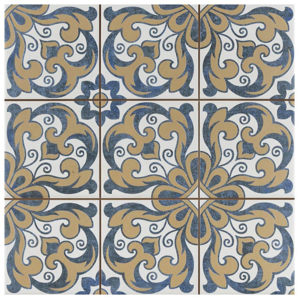 Harmonia Royal Bloom 4 in. x 13 in. Ceramic Floor and Wall Take Home Tile Sample price history on PriceWatchPro