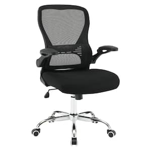 Fabric Seat Adjustable Height, Swivel, Wheels, Tilt, Rolling Ergonomic Executive Chair in Black with Nonadjustable Arms