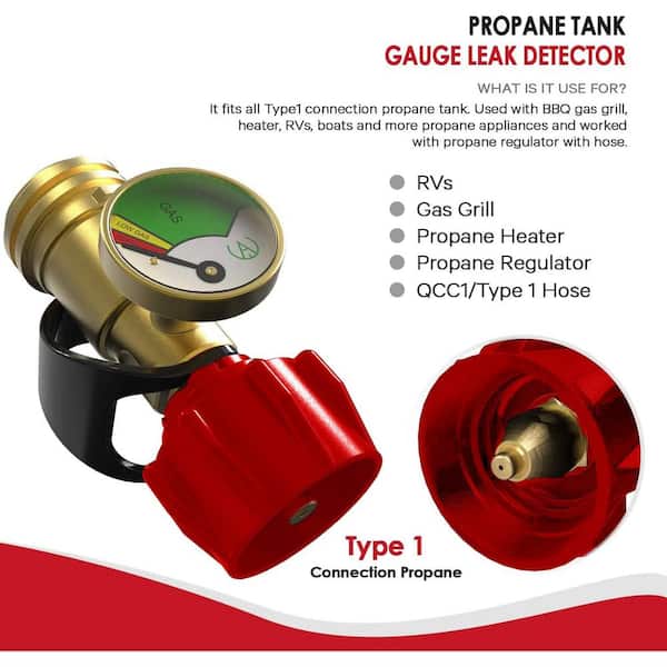 Propane Tank Gauge Adapter RV Pressure Brass Gas Level Meter Grill