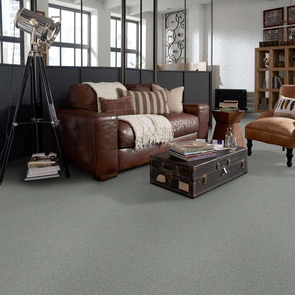 Brave Soul II - Atmospheric - Blue 44 oz. Polyester Texture Carpet - Installation Required