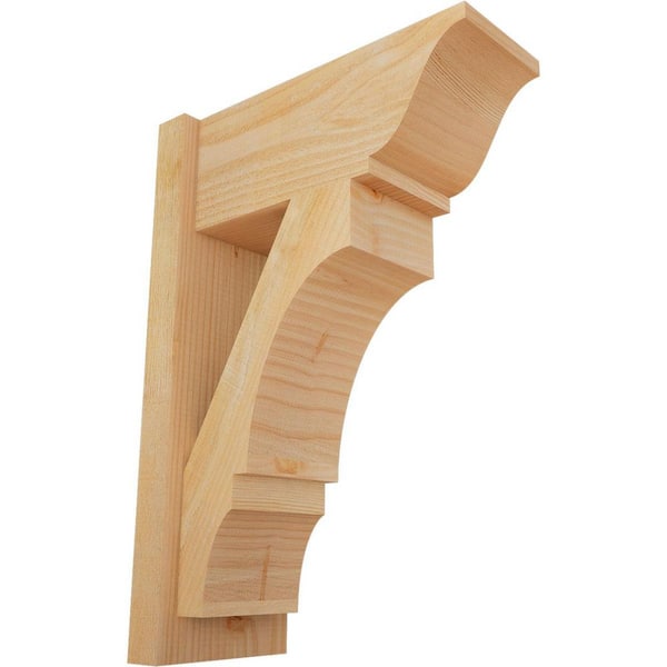 Ekena Millwork 8 in. x 26 in. x 18 in. Douglas Fir Balboa Traditional Rough Sawn Outlooker