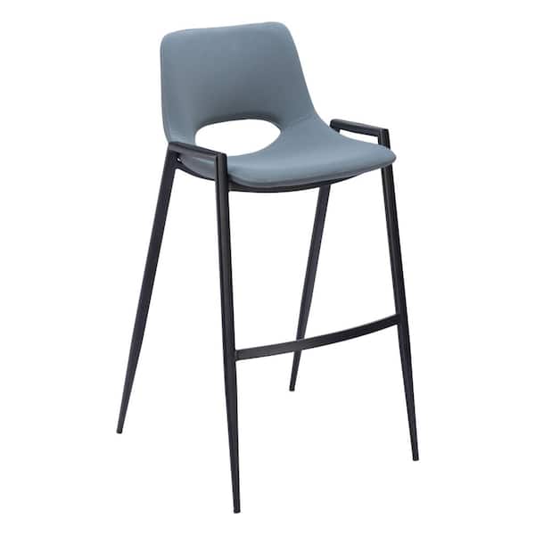 ZUO Desi 29.3 in. Open Back Plywood Frame Barstool with Faux Leather Seat - (Set of 2)