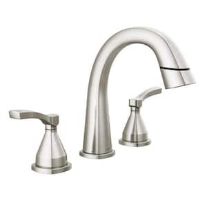 Stryke 8 in. Widespread Double-Handle Bathroom Faucet with Pull-Down Spout in Lumicoat Stainless