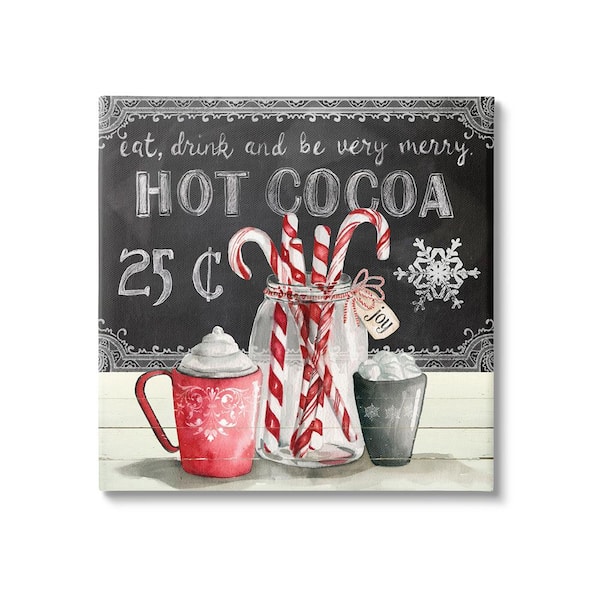 Stupell Industries Cocoa and Candy Canes byCarol Robinson 1-Piece Unframed Graphic Print Food Poster Art Print 24 in. x 24 in.