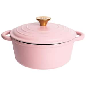 2.8 qt. Round Cast Iron Dutch Oven in Matte Pink with Lid