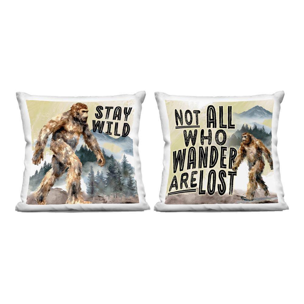 Wild Mythical Creature Quotes Yellow Print Polyester 18 in. x 18 in. Throw Pillow Set of 2 price history on PriceWatchPro