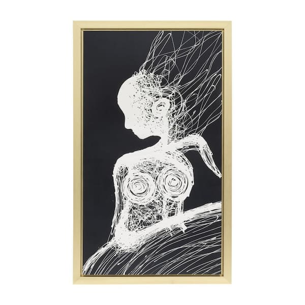 Liv & Skye Gold Framed Woman Soul Canvas Art Print 59 in. x 36 in.