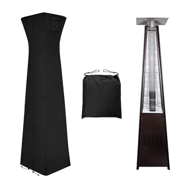 Dyiom 90 in. H x 23 in. L x 23 in. W Patio Heater Cover w/Zipper & Storage Bag Waterproof Outdoor Heater Cover Dustproof Black